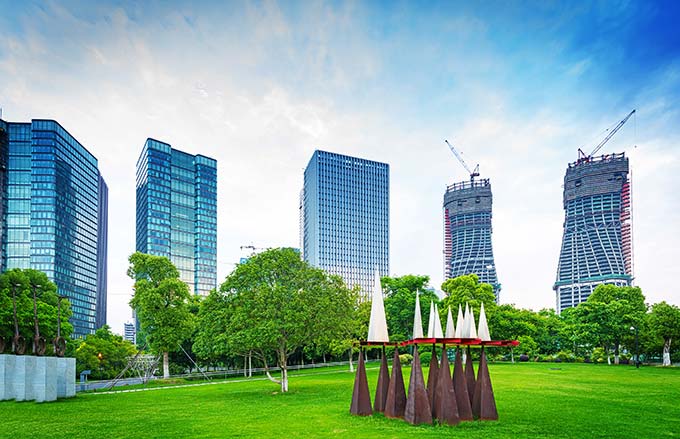 landscape shot of some skyscrapers