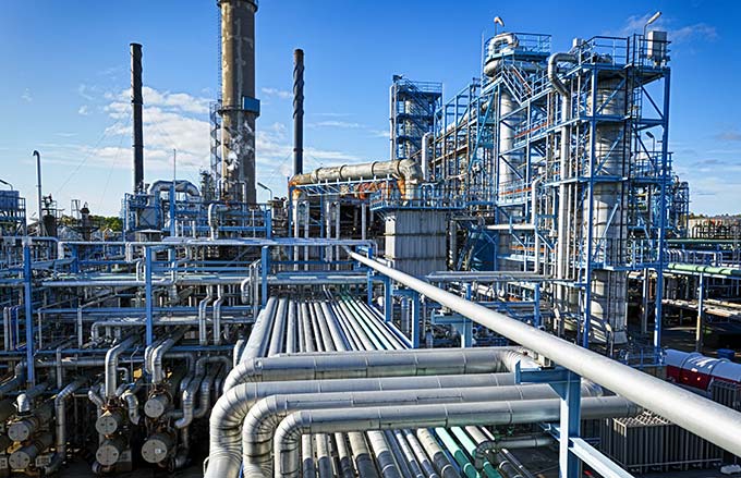 landscape shot of an industrial facility